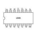 Compuerta 74LS293 Contador Binario de 4 Bits