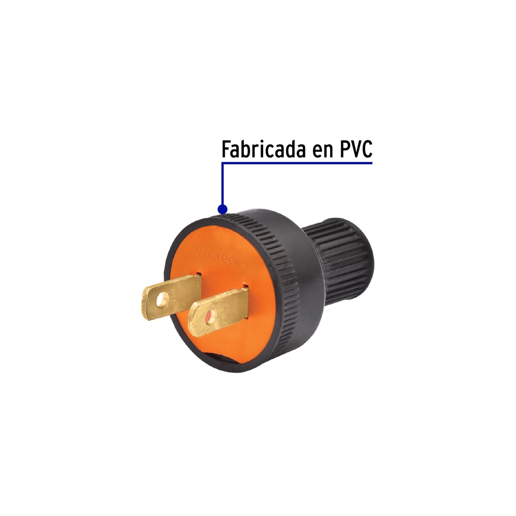 2 Espigas no polarizadas redondas de PVC Volteck