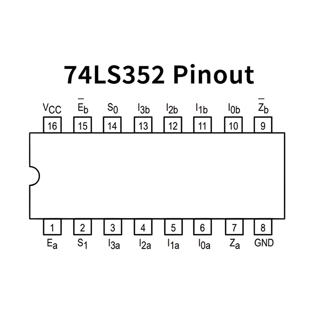 74LS352 Compuerta DUAL Multiplexor de 4 Entradas a 1 Salida