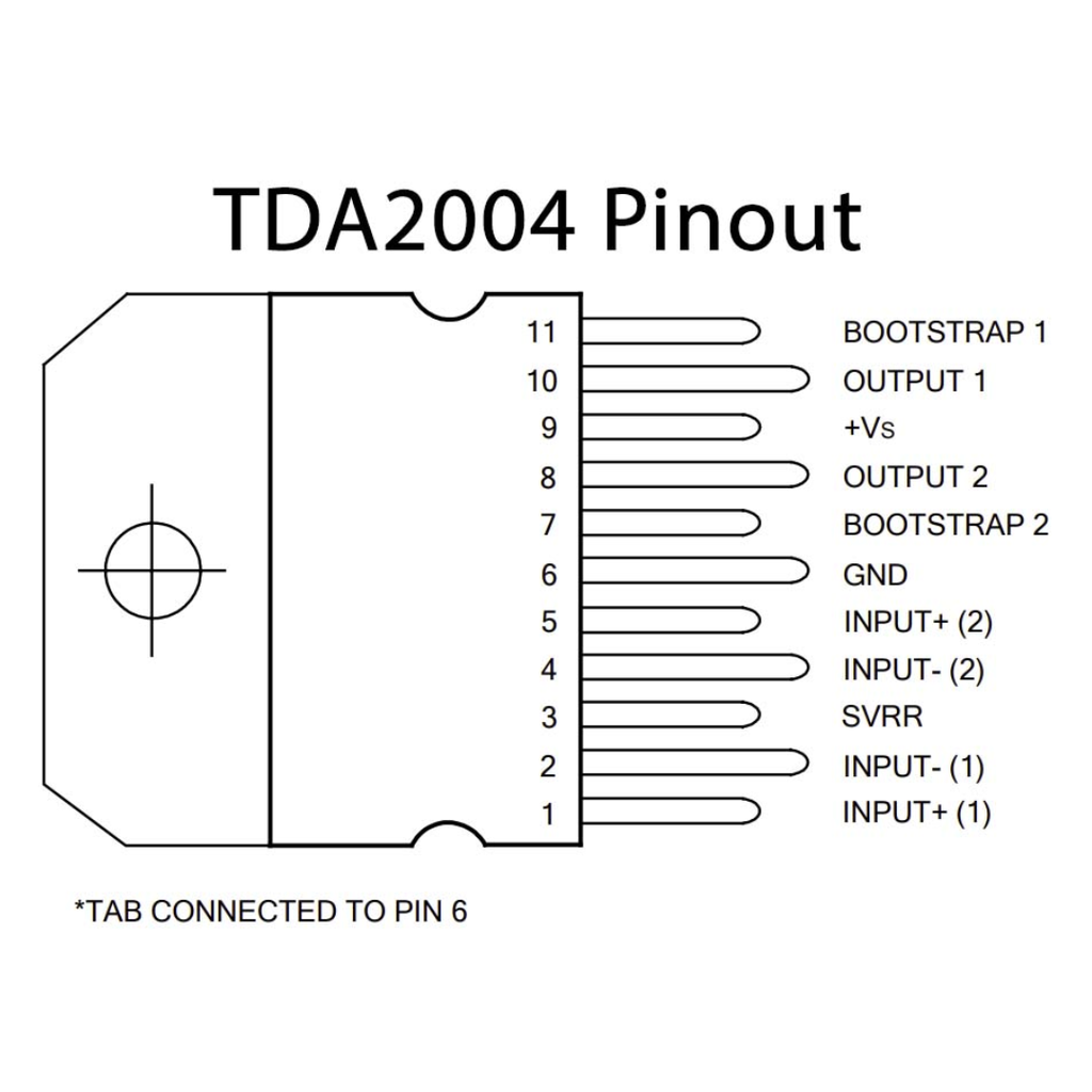 TDA2004R Circuito Integrado Amplificador de Audio Estéreo 10W