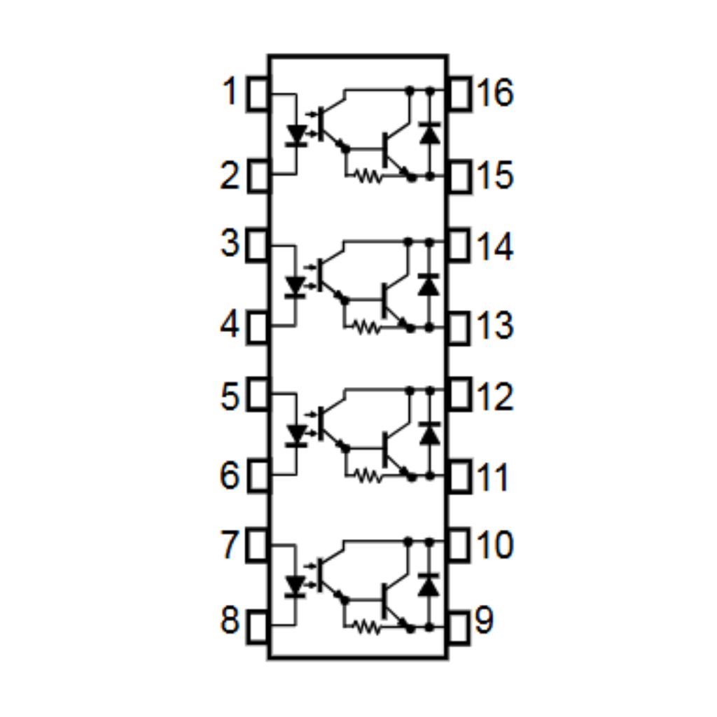 TLP627-4 Circuito Integrado De Cuatro Optoacopladores