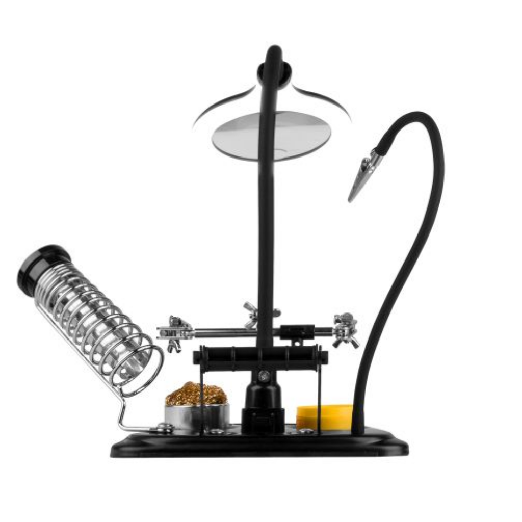 Base Para Cautín Mas Tercera Mano Con Iluminación Led Y Alimentacion USB