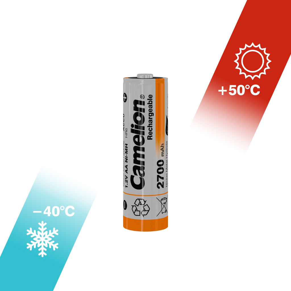 Batería CAMELION Recargable NiMH AA 1.2V 2700mAh Paquete De 4 Baterías