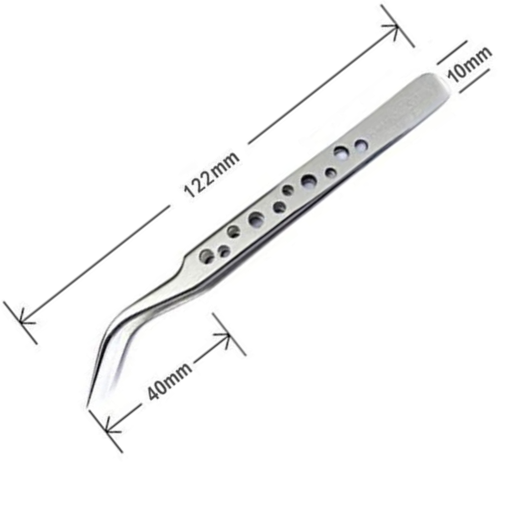 Pinza Antiestatica De Acero Inoxidable Tipo Curva