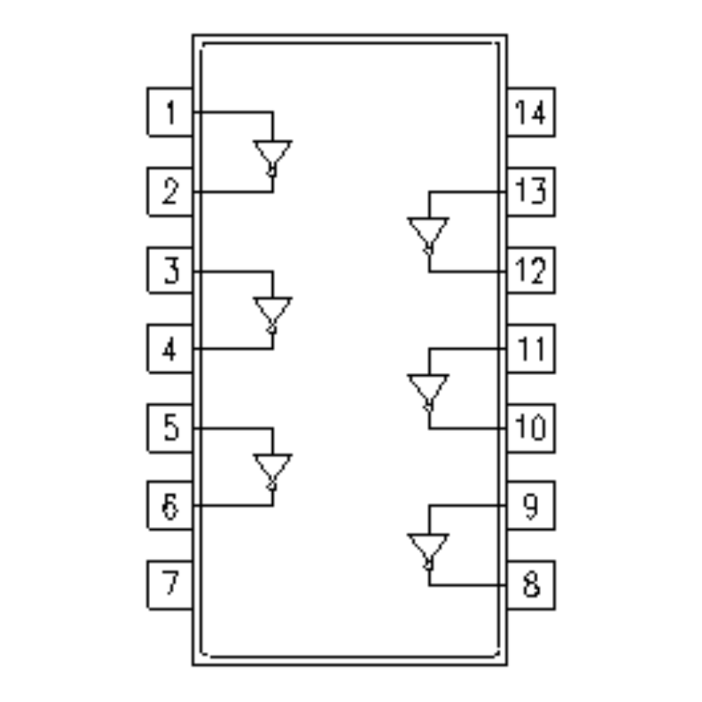 74LS06 Compuerta Hex Inverter/Buffer