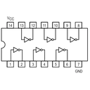 74LS04 Compuerta NOT HEX Inversor