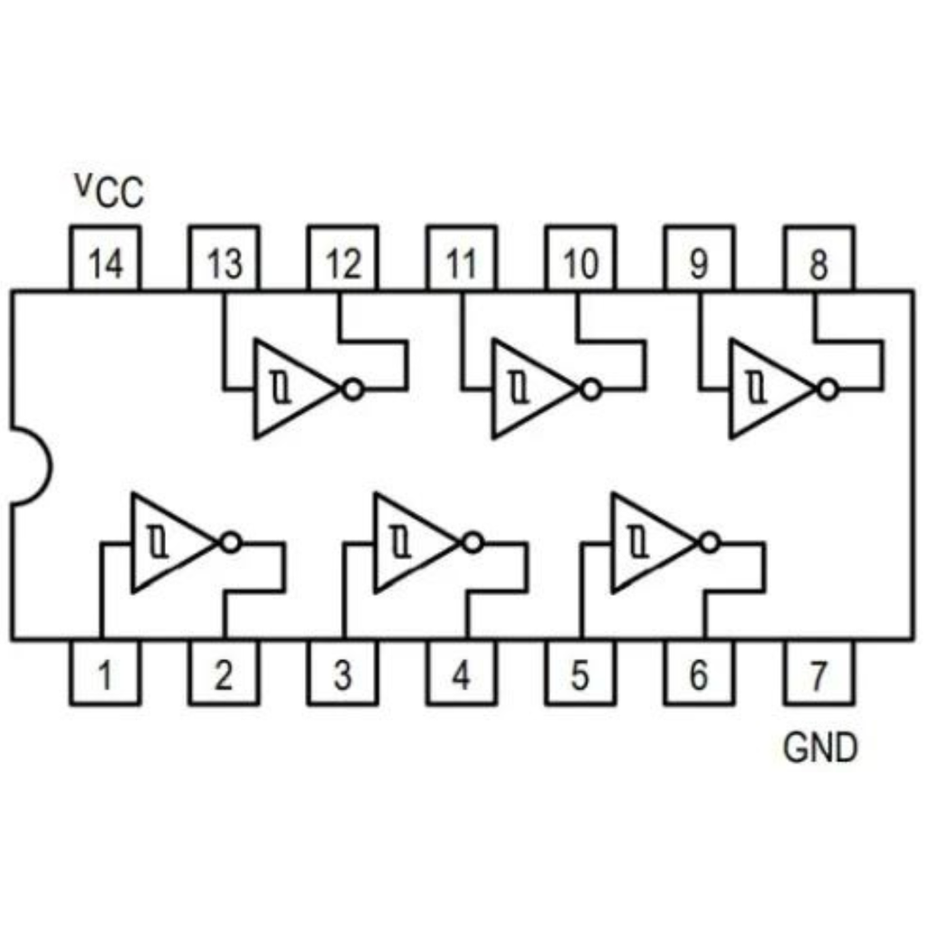 74LS14 Compuerta Lógica Schmitt-Trigger