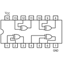 74LS86 Compuerta XOR QUAD 2 Entradas