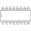 74LS156 Circuito Integrado Decodificador y Demultiplexor de 2 Entradas a 4 Salidas de Colector Abierto