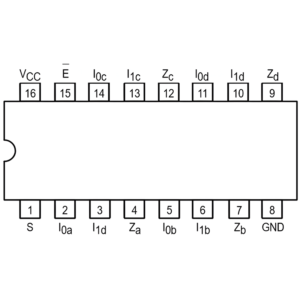 74LS157 Circuito Integrado QUAD Multiplexor 2 Entrada a 1 Salida