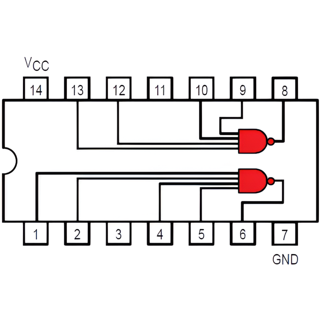 74LS20 Compuerta DUAL NAND 4 Entradas