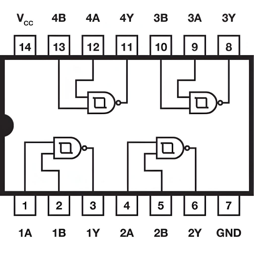 74LS132 Compuerta OR Schmitt-Trigger QUAD 2 Entradas