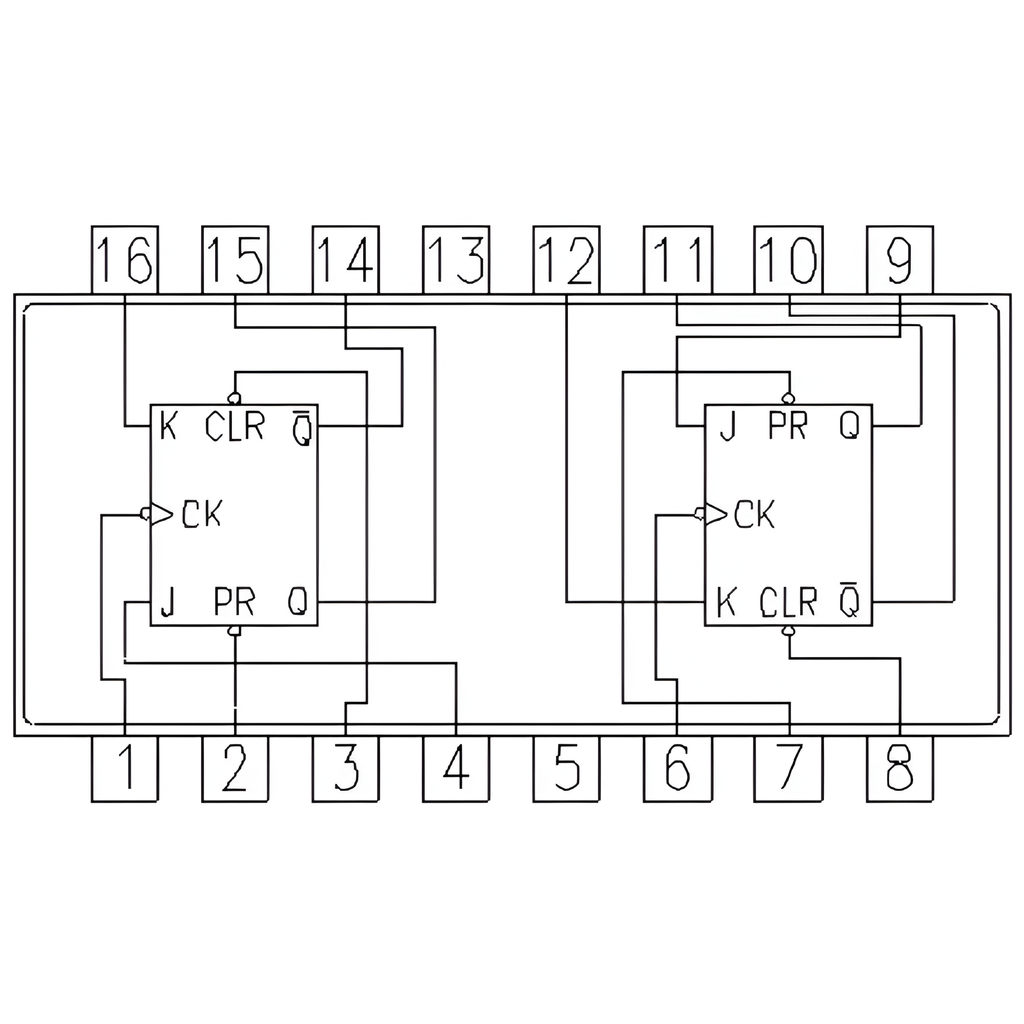 74LS76 Compuerta DUAL FLIP-FLOP J-K