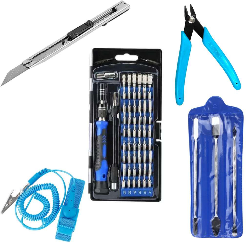 Kit Para Electrónica Con Cautín De 90W Estuche Azul