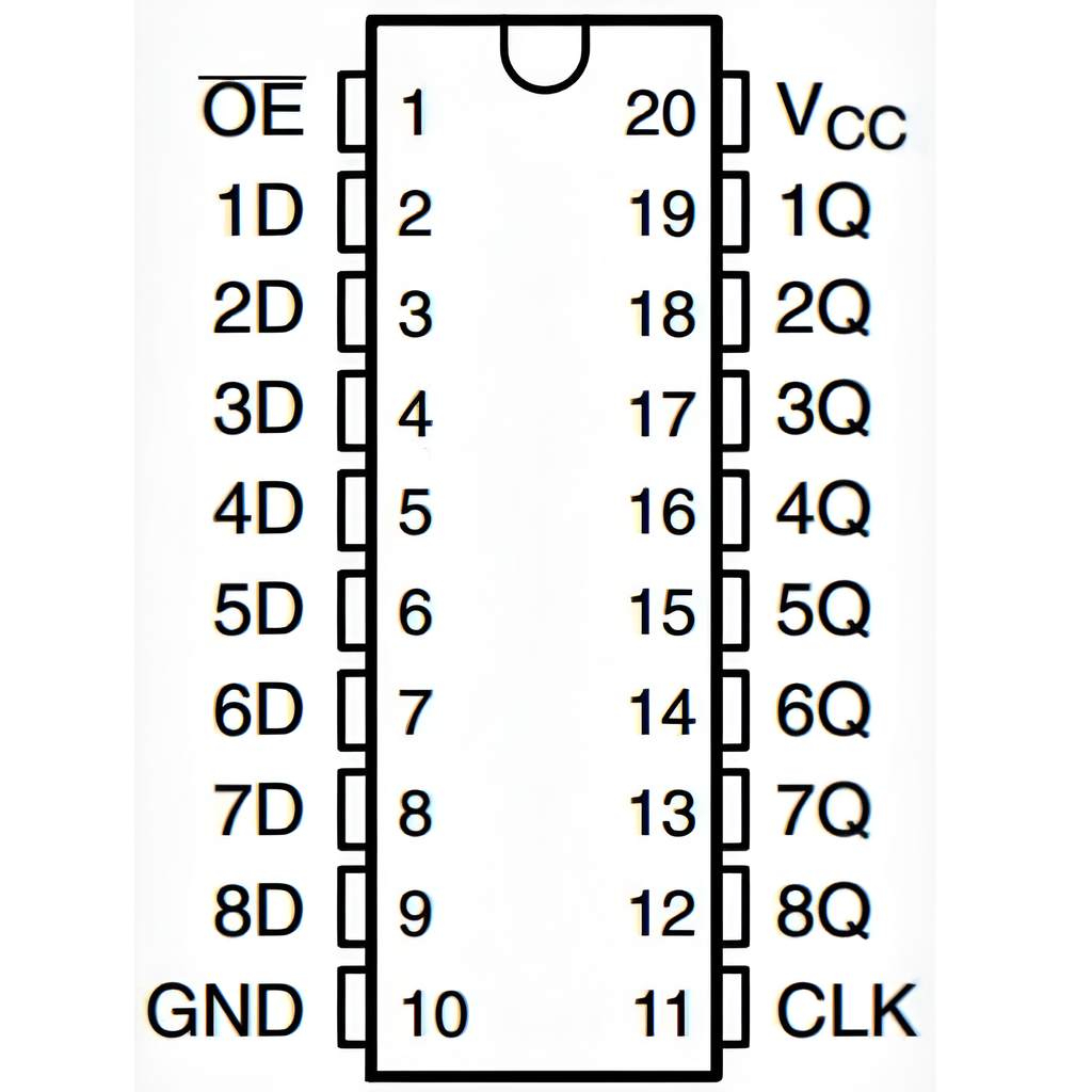 74LS574 Compuerta FLIP-FLOP OCTAL Tipo D