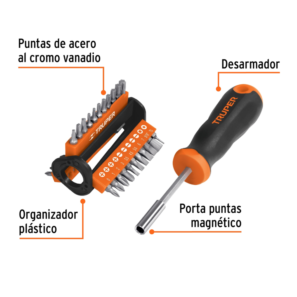 Juego Desarmador 33 Puntas Truper Dmp-33