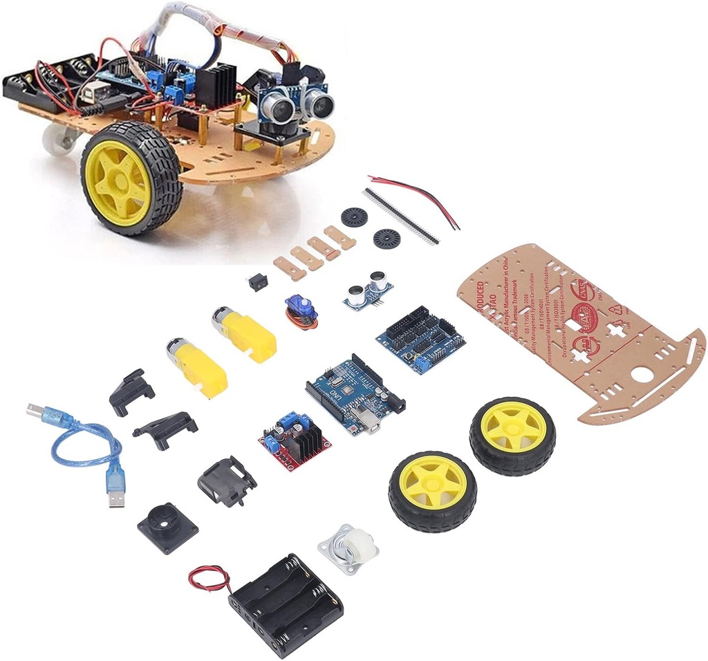 Kit Carro 2 Llantas con Módulos y Arduino UNO SMD
