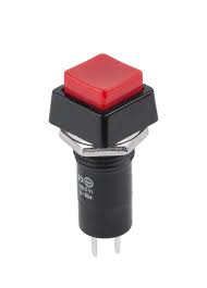 Switch Tipo Pulsador Rojo Cuadrado 2 Pines