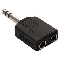 Adaptador 2 Jack De 1/4" A 1 Plug De 1/4" Stereo De Plástico