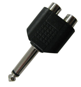 Adaptador 2 Jack RCA A 1 Plug De 1/4" Mono Plástico