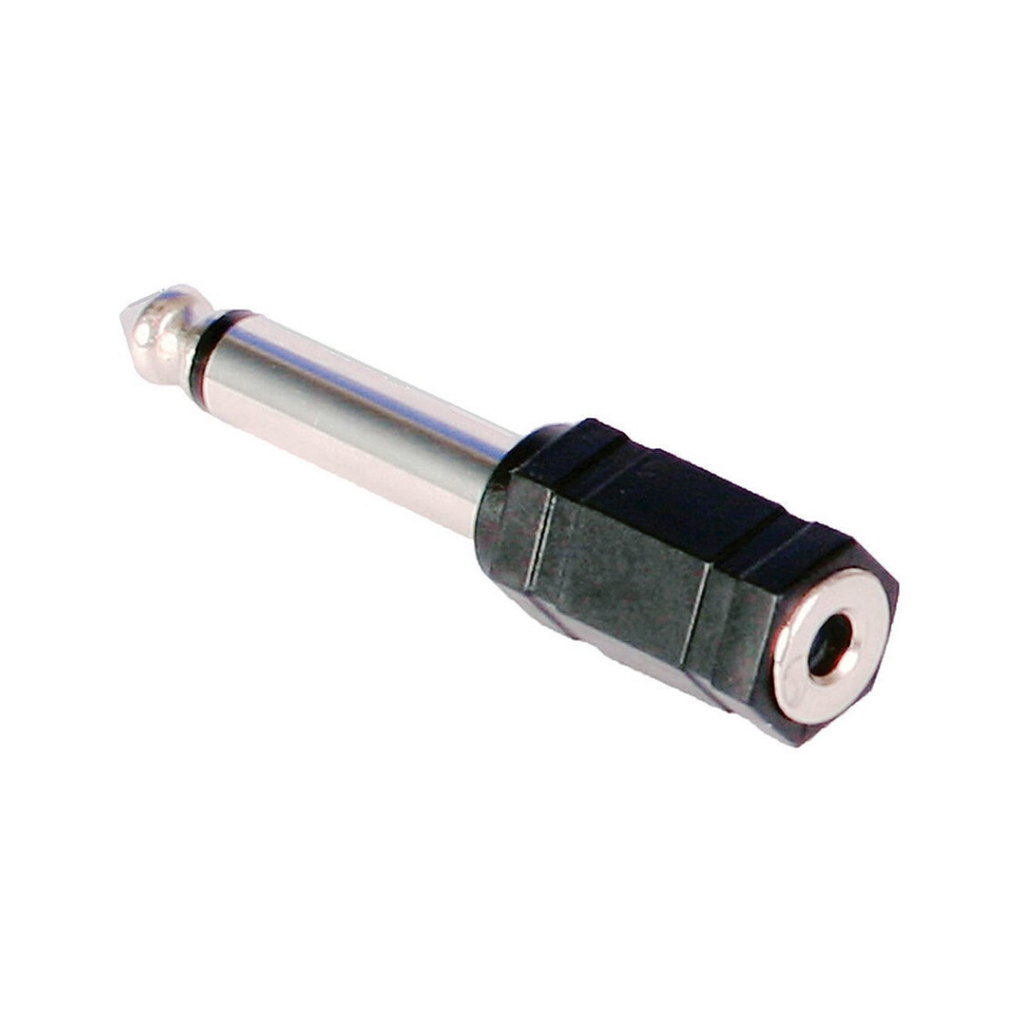 Adaptador De 1 Jack 3.5mm A 1 Plug De 1/4" Mono Plástico