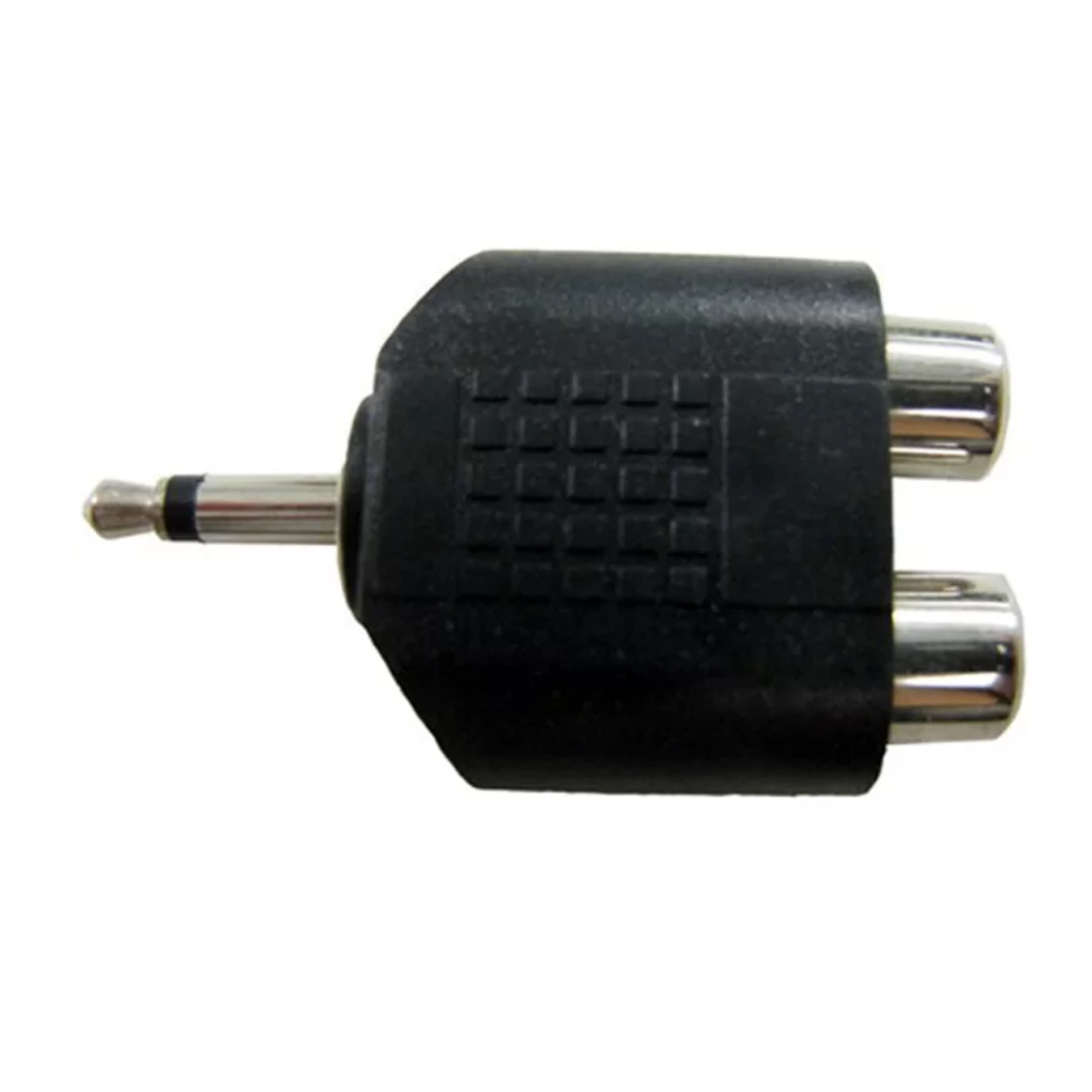 Adaptador 2 Rca Hembra A 3.5 Mono Plastico
