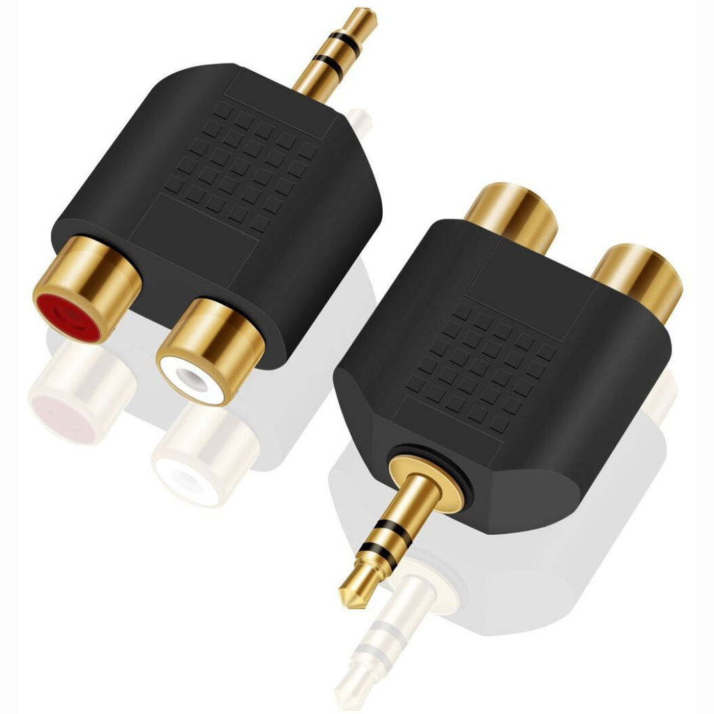 Adaptador Plug 3.5 Stereo A 2 RCA Hembra Plástico