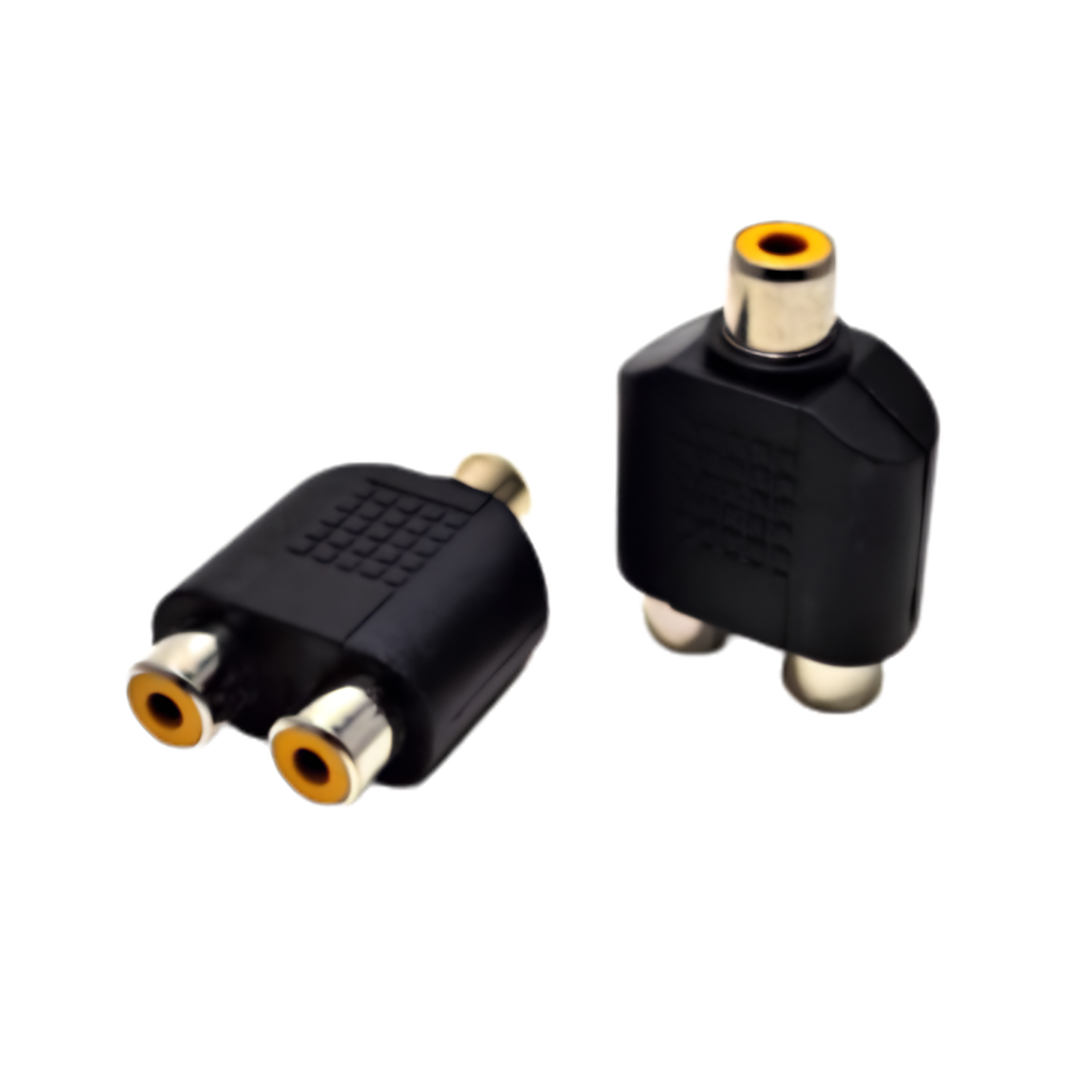 Adaptador 2 Rca Hembra A 1 Rca Hembra Plastico