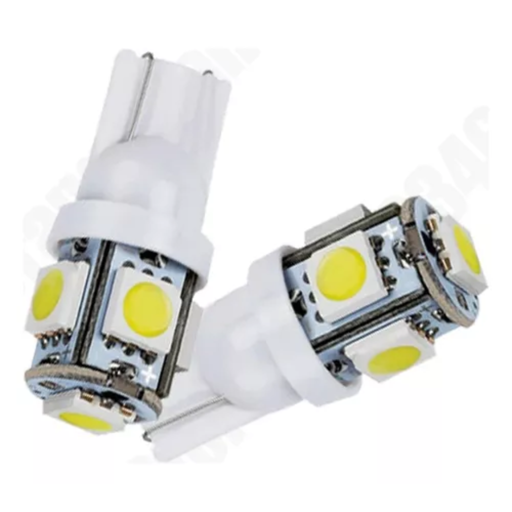 Led Pellizco Blanco T10 5 Led Par