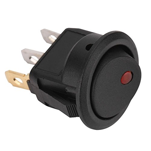 Switch ON-OFF Rocker Redondo 20A 12V con luz piloto rojo