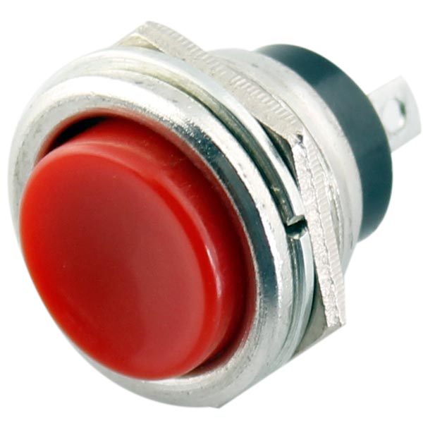 Pulsador Redondo Rojo Metal