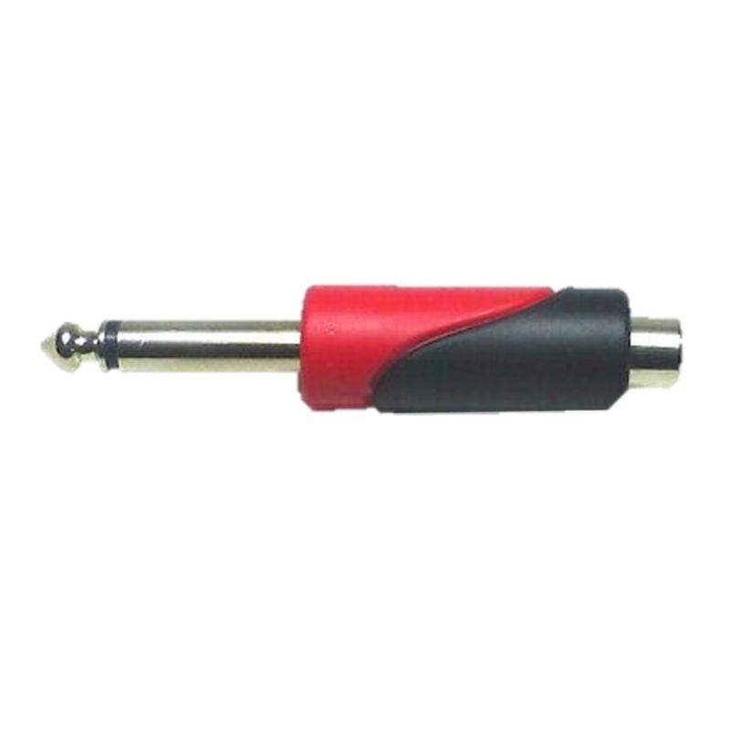 Adaptador De 1 Jack RCA A 1 Plug De 1/4" Mono Rojo y Negro