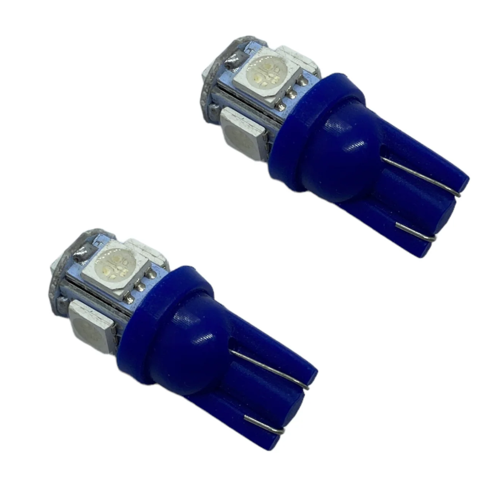 Led T10 Tipo Pellizco Color Azul Par 5 Led