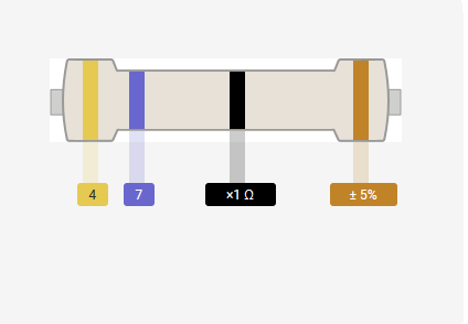 Resistencia 1/4W 47Ohm