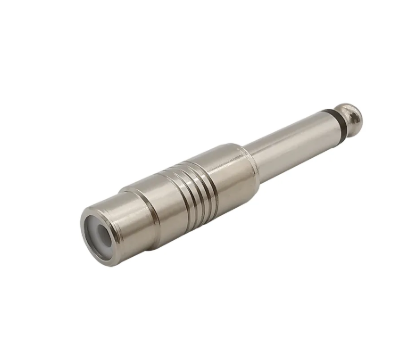 Adaptador De 1 Jack RCA A 1 Plug De 1/4" Mono Metálico