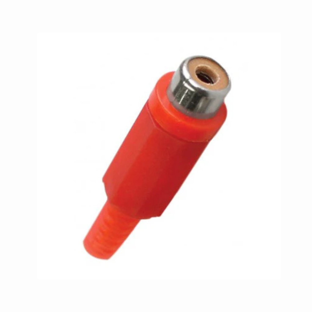 Plug Rca Plastico Color Rojo Hembra