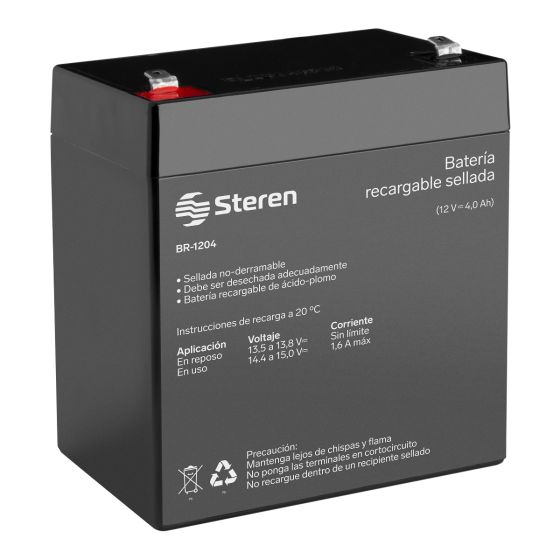 Batería Sellada de Ácido-Plomo Recargable 12V 4Ah STEREN