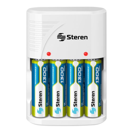 Cargador De Bateria Aaa-Aa-9 Voltios Steren Crg-020