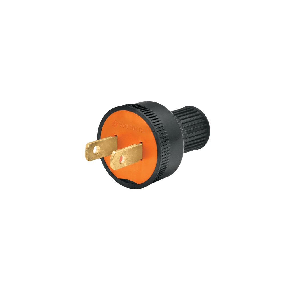 2 Espigas no polarizadas redondas de PVC Volteck
