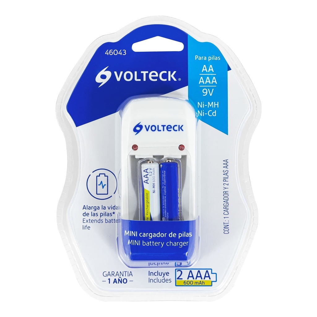 Cargador De Pilas Aa Aaa 9V Ca-Re-7 Volteck
