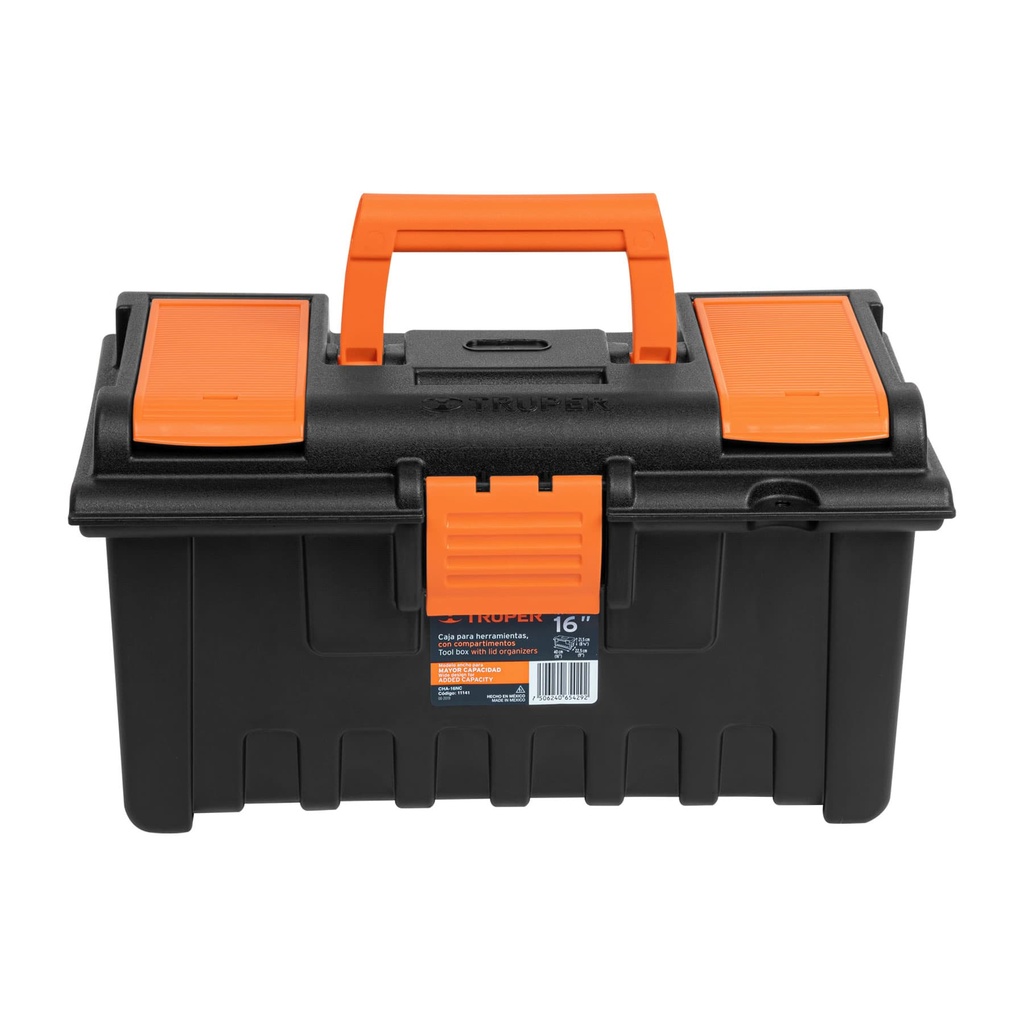 Caja 16" Con Compartimentos Naranja Truper
