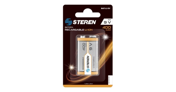Bateria Li-Ion 9V Recargable 400Mah Steren