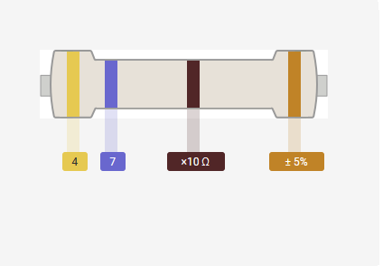 Resistencia 1/4W 470Ohm