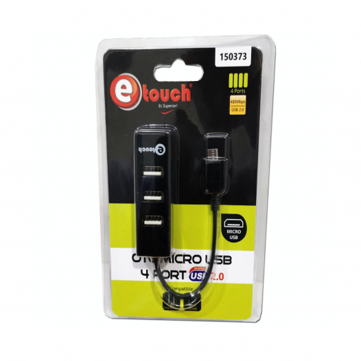 HUB OTG Micro USB Macho a 4 Puertos UBS Tipo A Hembra ETOUCH