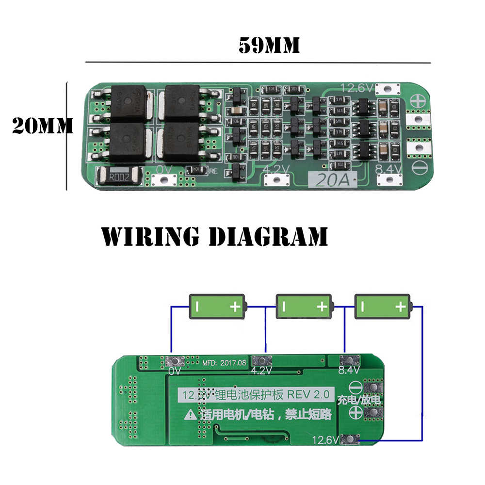 Modulo De Carga Para Bateria 18650 3S 20A