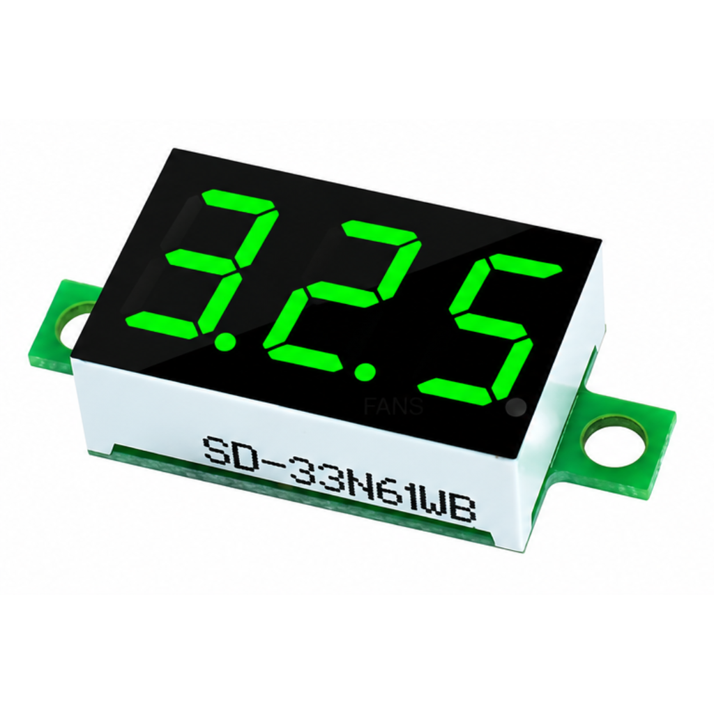 Voltimetro Digital 5-30V DC Dígitos Verde De 3 Cables 0.36"