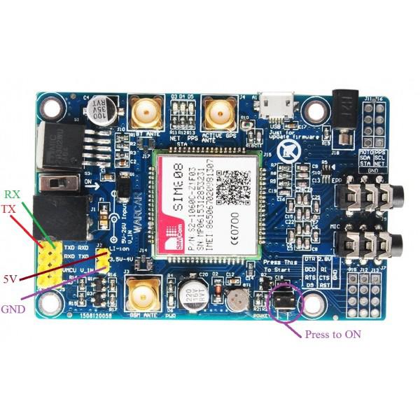 Modulo GSM/GPRS/GPS SIM808 Evb-V3.2