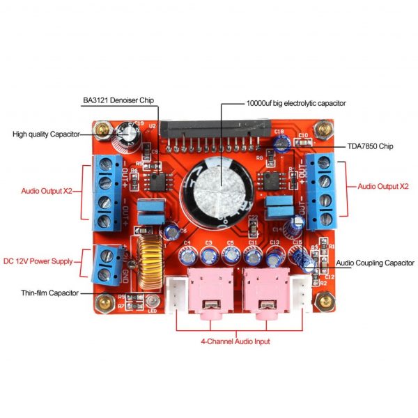 4X50W Modulo Amplificador Integrado Tda7850
