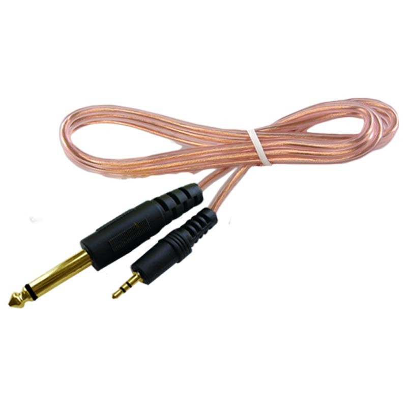 Cable 3.5mm A 1/4" Mono Transparente 12 Pies 3.6Mts