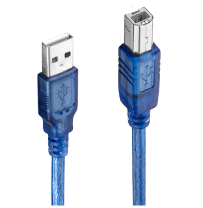 Cable USB Tipo B Macho a USB Tipo A Azul Para Arduino